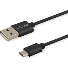Savio CL-129 USB cable 2 m USB 2.0 USB A USB C Black Data USB kabeļi
