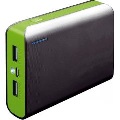 Platinet lādētājs-akumulators 6000mAh + lukturītis, melns/zaļš (43179)