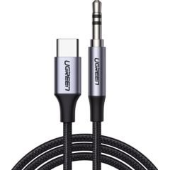 Ugreen stereo audio AUX cable 3,5 mm mini jack - USB Type C for smartphone 1 m black (CM450 20192)