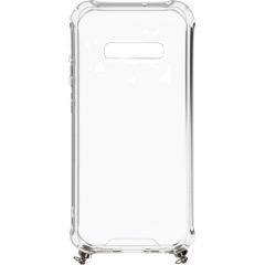 Evelatus  
       Samsung  
       S10 Case with rope White Stripes 
     Transparent Neoriģinālie Maciņi