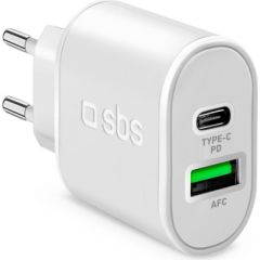 Unknown Travel Charger 2.1A Type C PD 20W + 1USB By SBS White