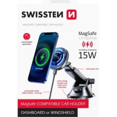 Swissten Магнитный автомобильный держатель 15W (MagSafe compatible)
