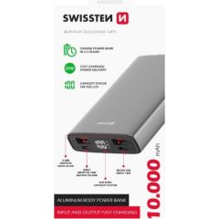Swissten Aluminium Power Bank Переносная зарядная батарея 2xUSB / USB-C / Micro USB / 20W / 10000 mAh