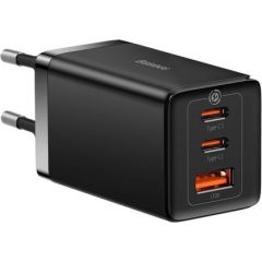 Baseus GaN5 Pro wall charger 2xUSB-C + USB, 65W (black)