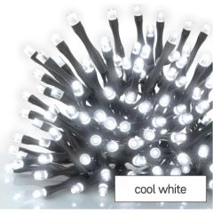Светодиодная гирлянда, 30 Vdc, 10 м, 100x LED, подключаемый, холодный белый цвет, без источника питания, EMOS