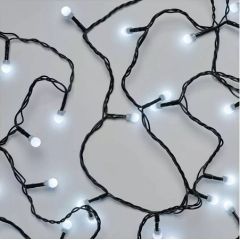 Светодиодная гирлянда МАЛЕНЬКИЕ ШАРИКИ, 230Vac, 20m, 200 лампочек, холодный белый, таймер, EMOS