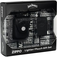 Dāvanu komplekts - šķiltavas Zippo 48460 Jack Daniel's® un ādas futrālis