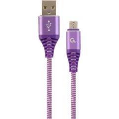 Gembird Cablexpert CC-USB2B-AMMBM-2M-PW USB cable USB 2.0 USB A Micro-USB B Purple, White