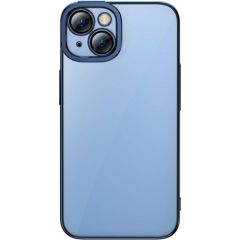 Baseus Glitter Transparent Case and Tempered Glass set for iPhone 14 Plus (blue) Neoriģinālie Maciņi