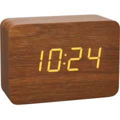 TFA design radio alarm clock in wood look CLOCCO (brown)