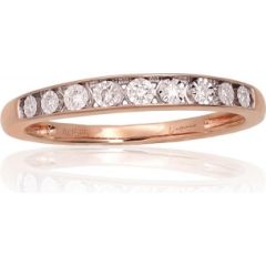 Золотое кольцо #1101054(Au-R+PRh-W)_DI, Красное Золото 585°, родий (покрытие), Бриллианты (0,06Ct), Размер: 19, 2 гр.