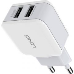 Wall charger LDNIO A2202, 2x USB, 12W (white)