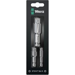 Wera 870/4/7 set A SB tool shaft Socket Wrenches adapter-Set 1/4" 3/8" 1/2" - 05073200001 Jaunumi -Dārzam
