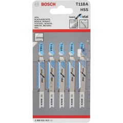Bosch jigsaw blade T 121 AF Speed for Metal, 92mm (5 pieces)