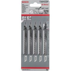 Bosch jigsaw blade T 301 CDF Clean for Hard Wood, 117mm (5 pieces) Jaunumi -Dārzam