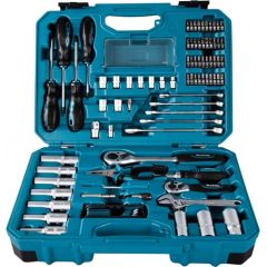 Makita Tool set E-08458, 1/2, 1/4 and 3/8 (blue, 87 pieces, with 2 reversible ratchets) Jaunumi -Dārzam