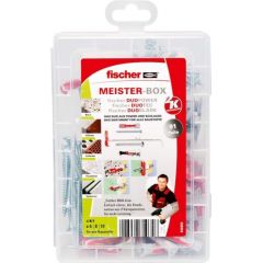 fischer master box DUOLINE, dowels (light grey/red, with screws, 91 pieces)