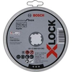 Bosch cutting disc X-LOCK Standard for Inox 125mm straight (10 pieces, 125 x 1 x 22.23mm)