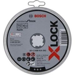 Bosch cutting disc X-LOCK Standard for Inox 125mm straight (10 pieces, 125 x 1 x 22.23mm) Dažādi diski