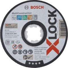 Bosch cutting disc X-LOCK Rapido Multi Material 115mm straight (115 x 1 x 22.23mm) Dažādi diski