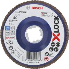 Bosch X-LOCK serrated lock washer X571 Best for Metal, O 125mm, grinding disc (K80, straight version)