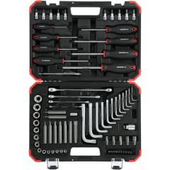 Gedore Red Torx screwing tool set, 1/4 "+ 1/2", 75-Piece Tool Set (red / black, in case)