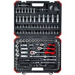 Gedore Red socket set, 1/4 "+ 3/8" + 1/2 ", 172 pieces (red / black, with 3 lever Ratchet)