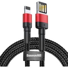 Baseus Cafule Double-sided USB Lightning Cable 2,4A 1m (Black+Red) Data USB kabeļi