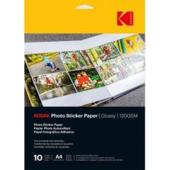 Kodak Photo Sticker Paper Gloss 120gsm A4x10 (3510645) Foto ķīmija un papīrs 
