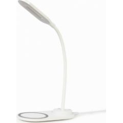 Galda lampa Gembird Desk Lamp with Wireless Charger White Jaunumi - Datori