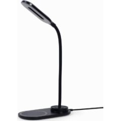 Galda lampa Gembird Desk Lamp with Wireless Charger Black