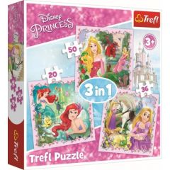 TREFL Pužļu komplekts "3 in 1" Princeses