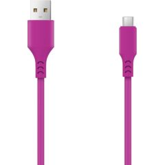 Setty cable USB- microUSB 1,0 m 2A magenta