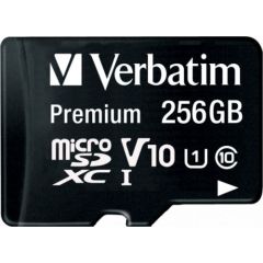 Verbatim Premium MicroSDXC 256 GB Class 10 UHS-I/U1 V10 (44087) Atmiņas kartes micro SD SDHC
