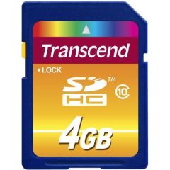 Karta Transcend SDHC 4GB  (TS4GSDHC10) Atmiņas kartes micro SD SDHC
