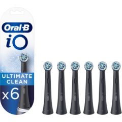 Oral-B Toothbrush replacement iO Ultimate Clean Heads, For adults, Number of brush heads included 6, Black