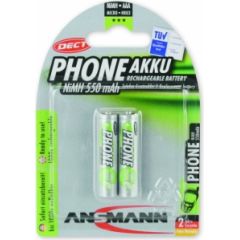 Ansmann Micro NiMh battery 2xAAA 550mA Baterijas un akumulatori