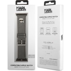 Karl Lagerfeld Karl Head PU Watch Strap for Apple Watch 42/44mm Silver