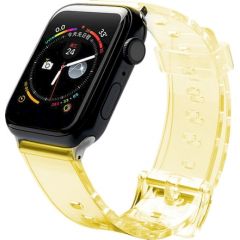 Fusion Light silikona siksniņa Apple Watch 42mm / 44mm / 45mm dzeltena Smart-Watch aksesuāri