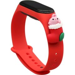 Fusion Xmas Santa 1 Xiaomi Mi Band 5 / Mi Band 6 sarkans Smart-Watch aksesuāri