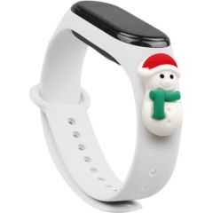 Fusion Xmas Snowman 1 Xiaomi Mi Band 5 / Mi Band 6 balts Smart-Watch aksesuāri