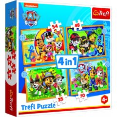 TREFL PAW PATROL Pužļu komplekts 4in1 Ķepa Patruļa