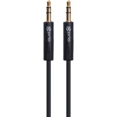 Prio Aux Audio vads 3.5 mm -> 3.5 mm 1.2m Melns
