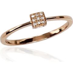 Золотое кольцо #1100290(Au-R)_DI, Красное Золото 585°, Бриллианты (0,026Ct), Размер: 16.5, 1.02 гр.