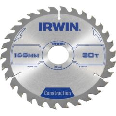 Griešanas disks kokam Irwin; 165x2,5x30,0 mm; Z30 Zāģripas