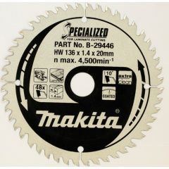 Griešanas disks laminātam Makita; 136x1,4x20,0 mm; Z48; 10°