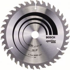 Griešanas disks kokam Bosch OPTILINE WOOD; 190x2,6x20,0 mm; Z36; 15°