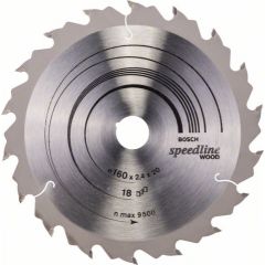 Griešanas disks kokam Bosch SPEEDLINE WOOD; 160x2,4x20,0 mm; Z18; 15°