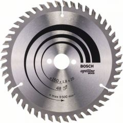 Griešanas disks kokam Bosch OPTILINE WOOD; 160x1,8x20,0 mm; Z48; 15°