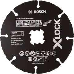 Griešanas disks kokam leņķa slīpmašīnām Bosch X-LOCK Carbide MultiWheel; 125x1x22,23 mm